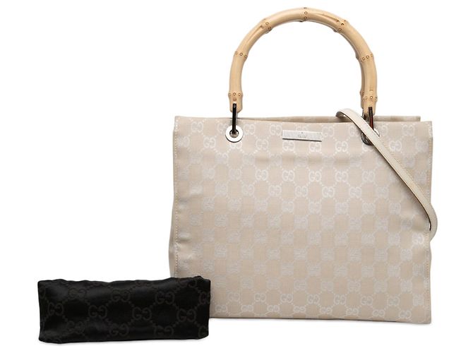 Borsa Gucci GG Canvas Bamboo marrone - vista 6