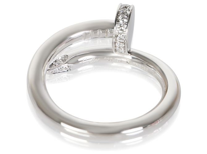 Anello Cartier Juste Un Clou in oro bianco e diamanti - vista 4