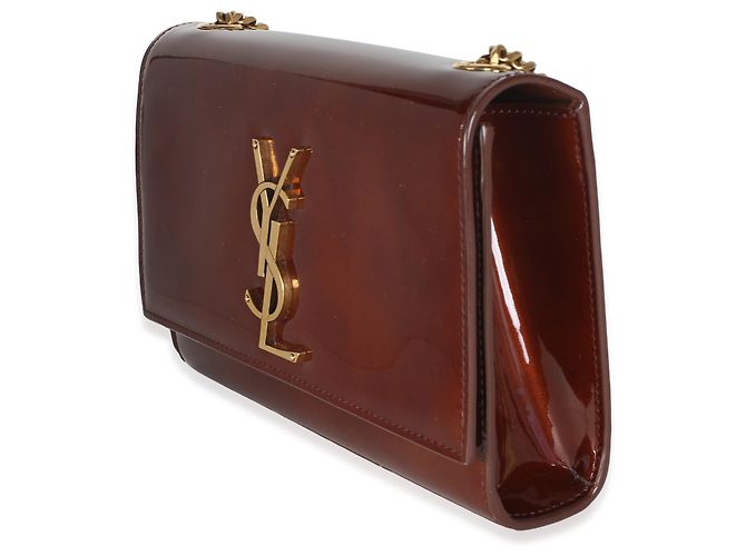 Autre Marque Saint Laurent Baby Brown Patent Monogram Small Kate Chain Bag - Ansicht 3