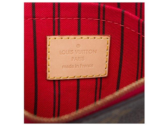 Pochette Louis Vuitton Monogram Neverfull MM Marrone - vista 5