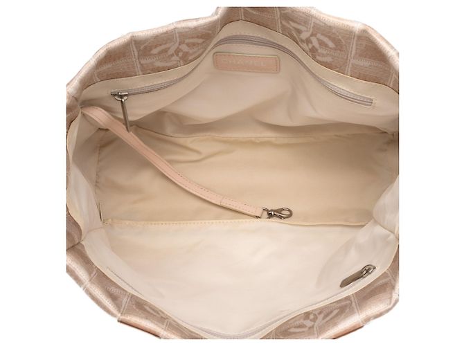 Borsa Tote Chanel New Travel Line in nylon beige - vista 4