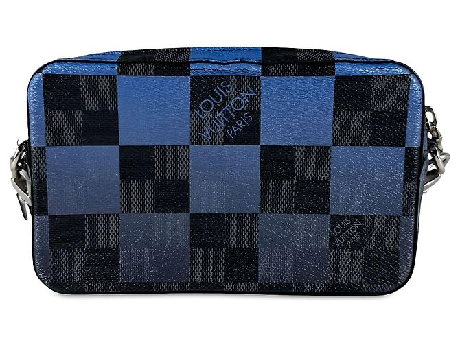 Borsa a tracolla portafoglio indossabile Louis Vuitton Damier Graphite Giant Alpha Blu - vista 2