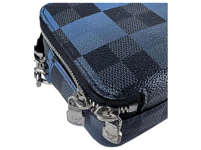 Borsa a tracolla portafoglio indossabile Louis Vuitton Damier Graphite Giant Alpha Blu - vista 8