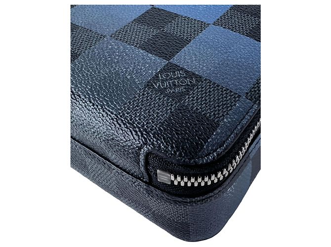 Borsa a tracolla portafoglio indossabile Louis Vuitton Damier Graphite Giant Alpha Blu - vista 9