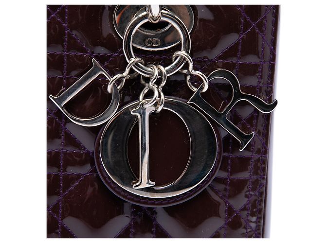 Bolso Lady Dior Medium de piel charol Cannage morado - vista 5