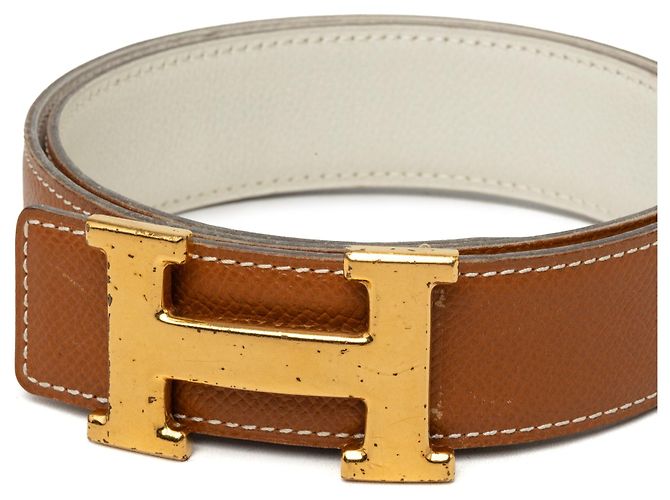 Cinturón reversible Hermès Courchevel Constance H marrón - vista 4
