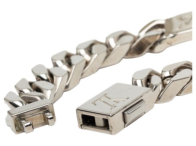 Bracciale a catena Monogramme in ottone argentato Louis Vuitton - vista 6