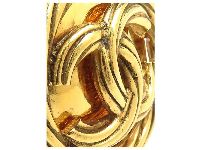 Orecchini a clip rotondi intrecciati Chanel CC placcati in oro - vista 4
