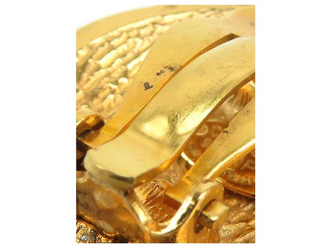 Orecchini a clip rotondi intrecciati Chanel CC placcati in oro - vista 5