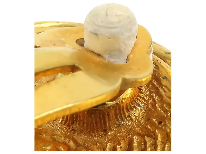 Orecchini a clip rotondi intrecciati Chanel CC placcati in oro - vista 6