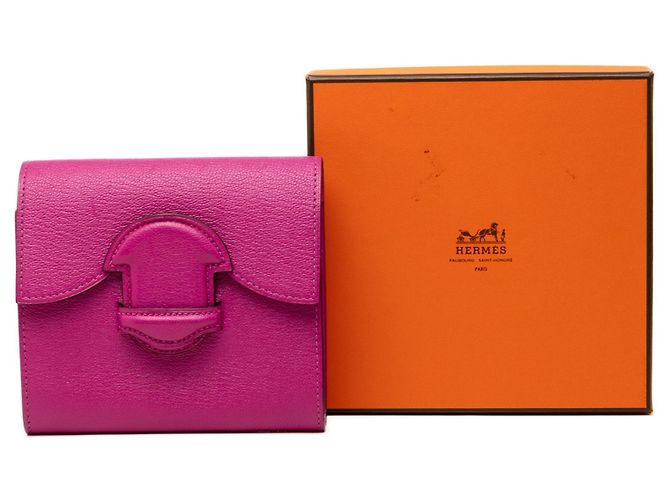 Cartera compacta Hermès Chevre Mysore 1938 Rosa Carteras pequeñas - vista 7
