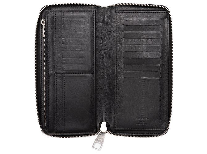 Louis Vuitton Vertical Zippy Langbeutel aus Taurillon Leder in Schwarz - Ansicht 7