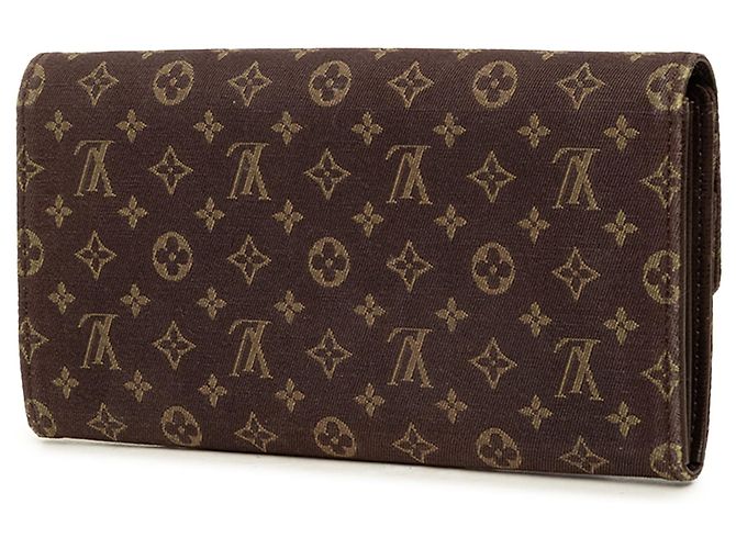 Cartera larga Louis Vuitton Monogram Mini Lin Sarah Wallet Marrón - vista 2