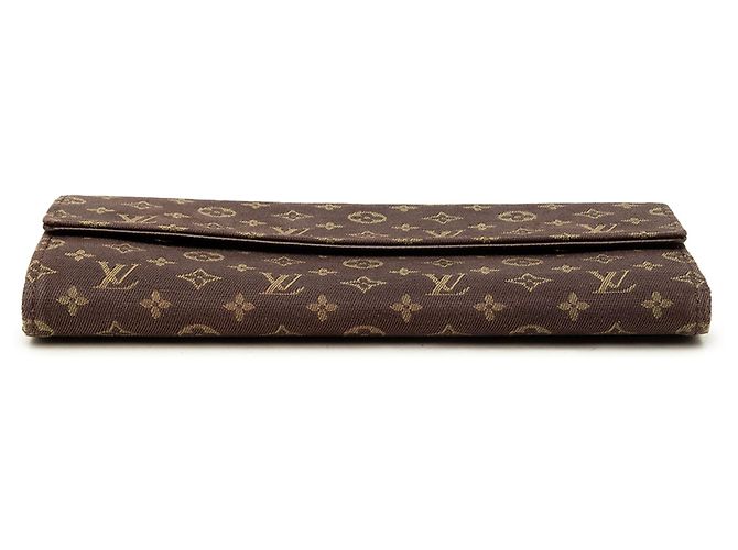 Cartera larga Louis Vuitton Monogram Mini Lin Sarah Wallet Marrón - vista 3
