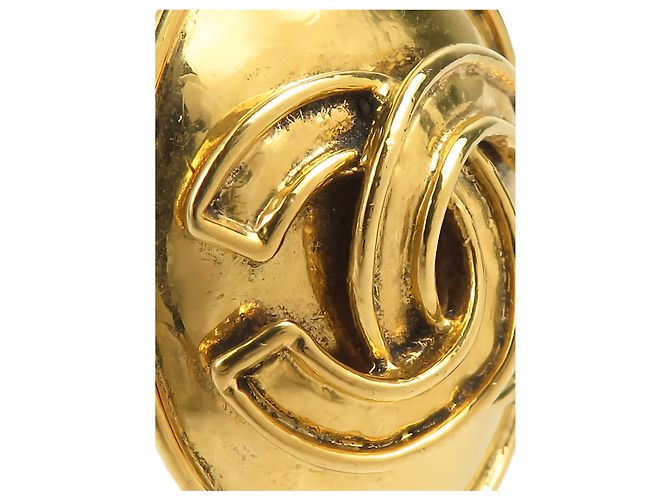 Orecchini a clip ovali placcati oro Chanel CC Gold - vista 5
