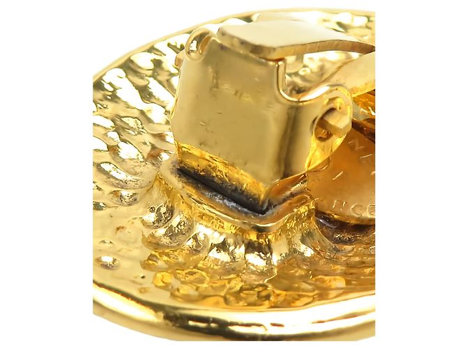 Orecchini a clip ovali placcati oro Chanel CC Gold - vista 7