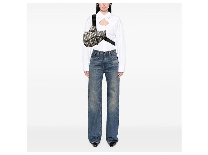 Dior Oblique Canvas Saddle Crossbody in Blau - Ansicht 6