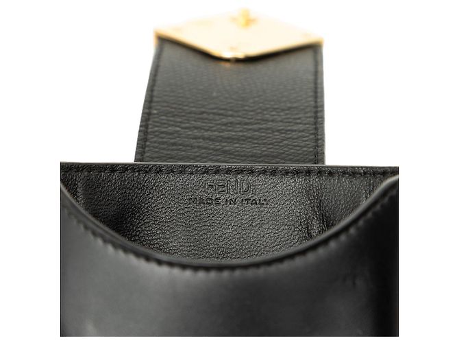 Custodia per telefono crossbody Fendi in pelle nera FF Diamond - vista 5