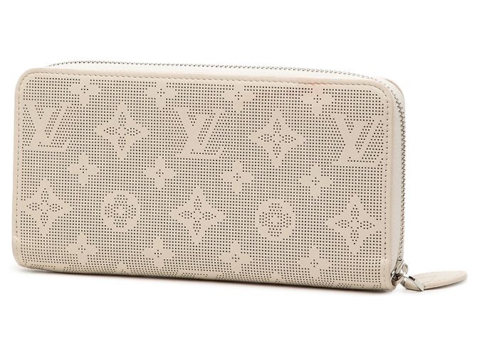 Portafoglio Louis Vuitton Monogram Mahina Reverse Zippy Beige - vista 2