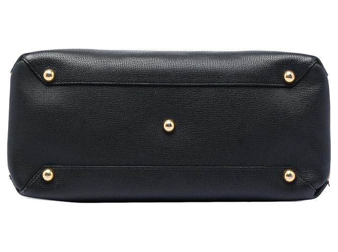 Borsa Satchel Banner Burberry Medium in pelle e House Check nera - vista 3