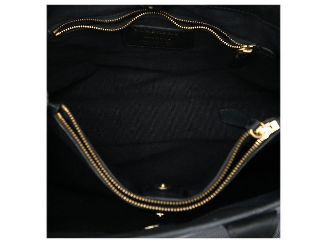 Borsa Satchel Banner Burberry Medium in pelle e House Check nera - vista 4