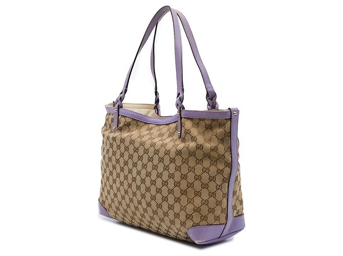 Borsa Tote Gucci Medium GG Canvas Craft Beige - vista 2