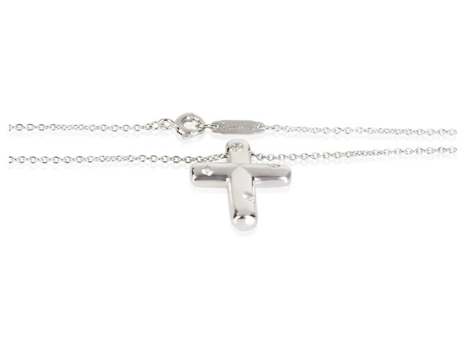 Pendente Croce Etoile in Platino e Diamanti Tiffany & Co. - vista 2