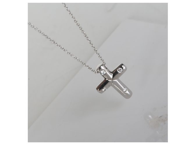 Pendente Croce Etoile in Platino e Diamanti Tiffany & Co. - vista 4