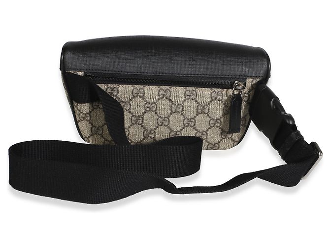 Borsa a cintura Gucci in tela GG Supreme nera e beige - vista 2