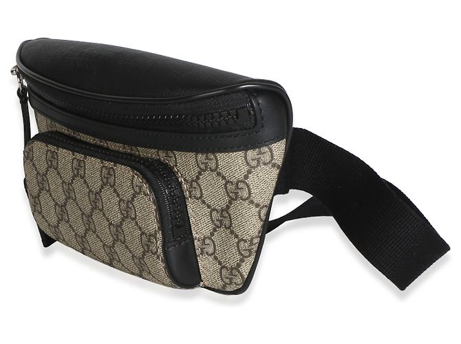 Borsa a cintura Gucci in tela GG Supreme nera e beige - vista 3