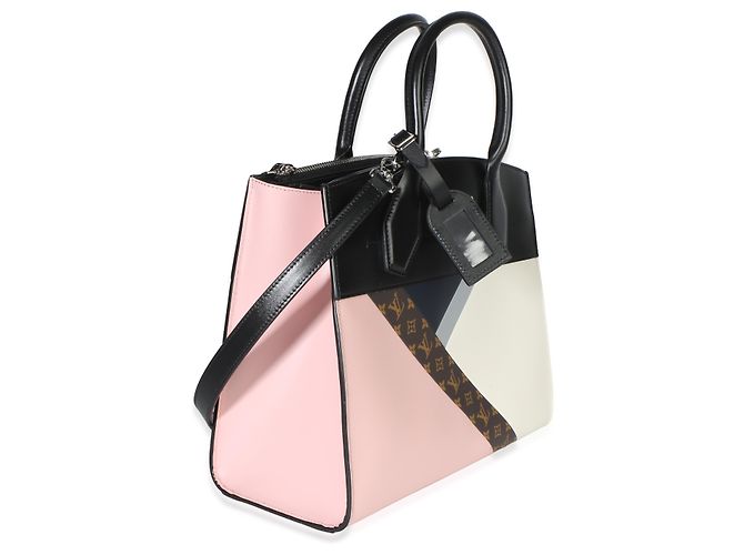 Louis Vuitton Rose White Navy Calfskin Monogram Tape City Steamer MM - vista 4
