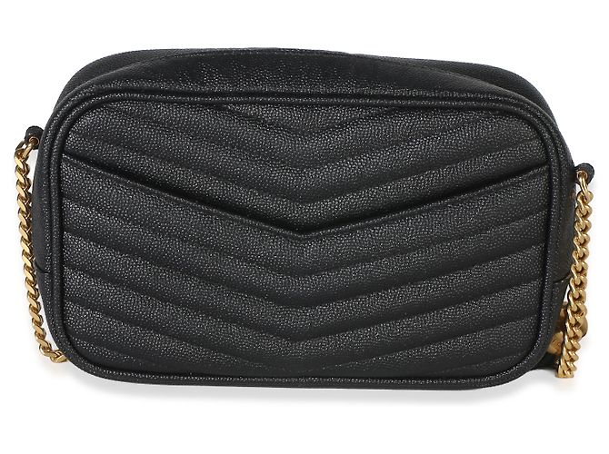 Autre Marque Borsa Saint Laurent Mini Lou Camera Bag in pelle Grain De Poudre matelassé nera - vista 2