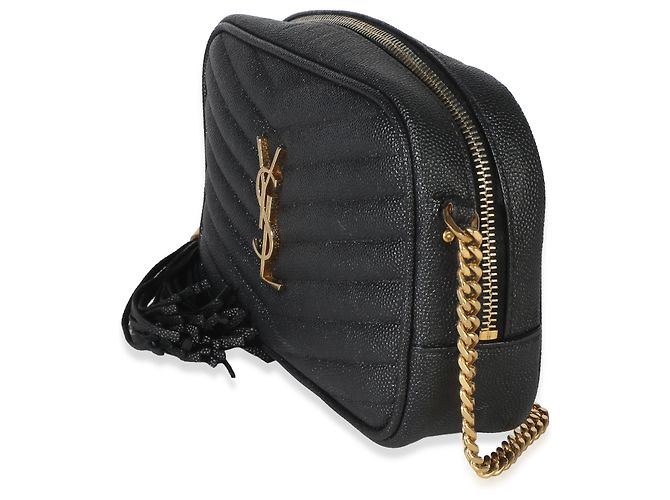Autre Marque Borsa Saint Laurent Mini Lou Camera Bag in pelle Grain De Poudre matelassé nera - vista 3