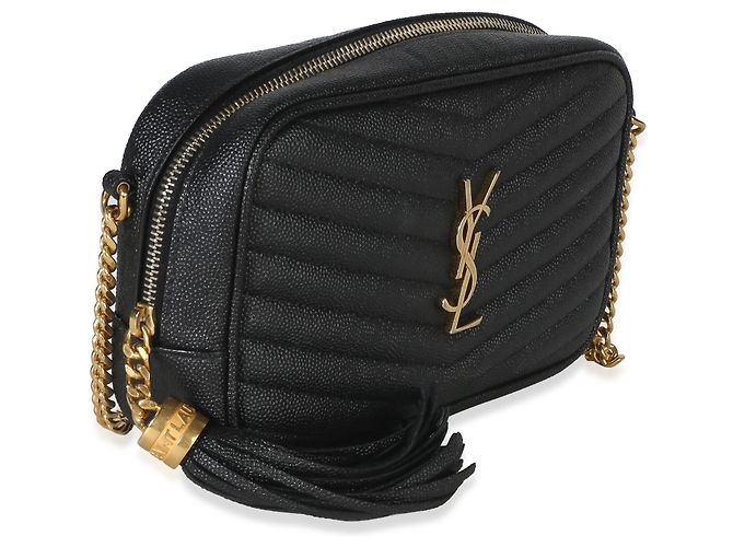 Autre Marque Borsa Saint Laurent Mini Lou Camera Bag in pelle Grain De Poudre matelassé nera - vista 4