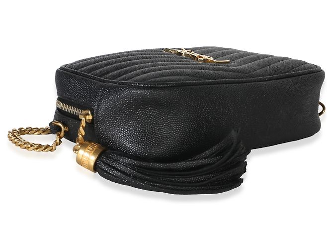 Autre Marque Borsa Saint Laurent Mini Lou Camera Bag in pelle Grain De Poudre matelassé nera - vista 7