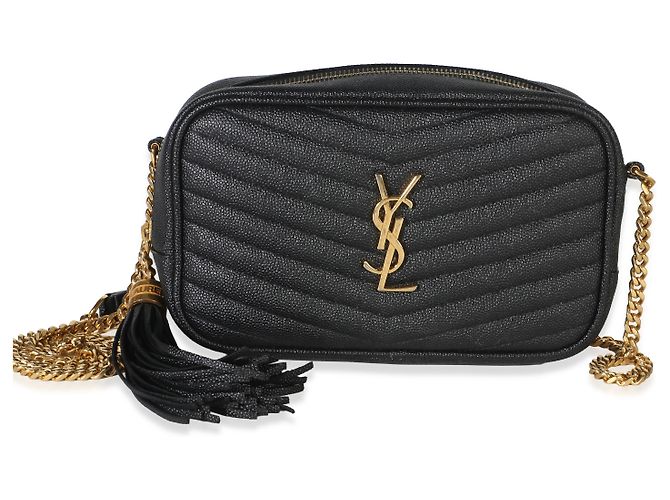 Autre Marque Borsa Saint Laurent Mini Lou Camera Bag in pelle Grain De Poudre matelassé nera - vista 8