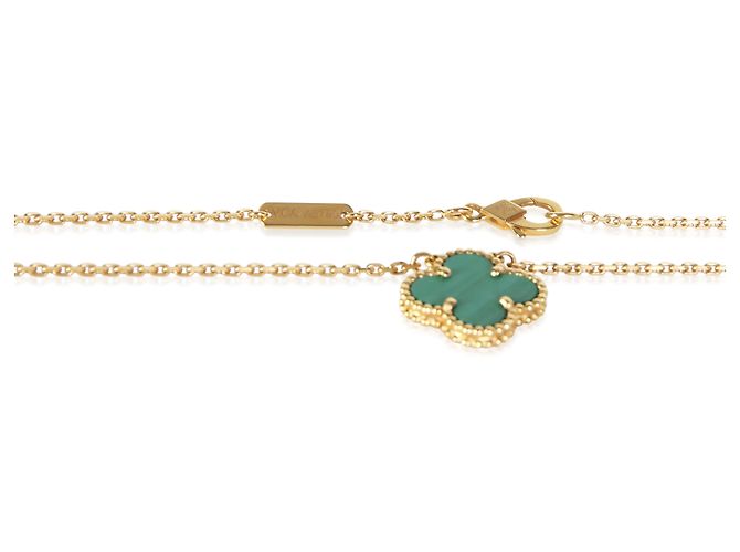 Pendente Vintage Alhambra in Malachite e Oro Giallo Van Cleef & Arpels - vista 2