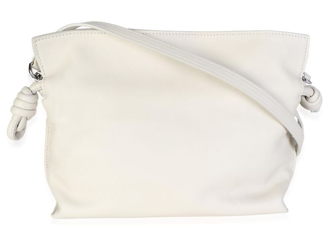 Clutch Mini Flamenco Loewe in pelle di vitello nappa bianca - vista 2