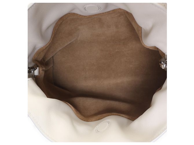 Clutch Mini Flamenco Loewe in pelle di vitello nappa bianca - vista 5