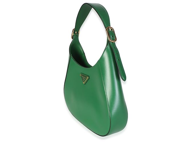 Bolsa de Ombro Prada em Couro de Bezerro Box Verde - vista 3