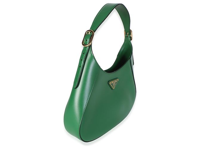 Bolsa de Ombro Prada em Couro de Bezerro Box Verde - vista 4