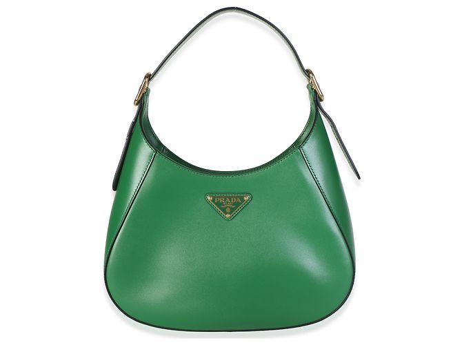Bolsa de Ombro Prada em Couro de Bezerro Box Verde - vista 8