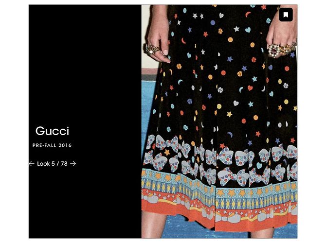 Gonna midi in seta Gucci Pre-Fall 2016 Alessandro Michele Look 5 - vista 10