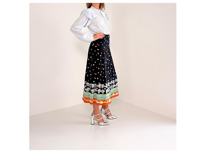 Gonna midi in seta Gucci Pre-Fall 2016 Alessandro Michele Look 5 - vista 3