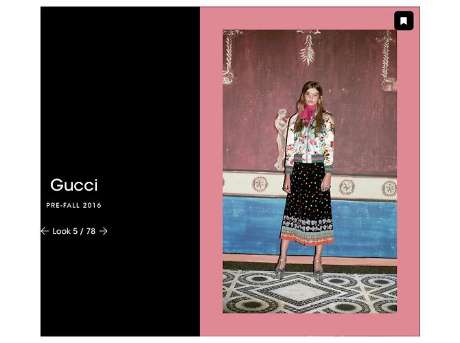 Gonna midi in seta Gucci Pre-Fall 2016 Alessandro Michele Look 5 - vista 4