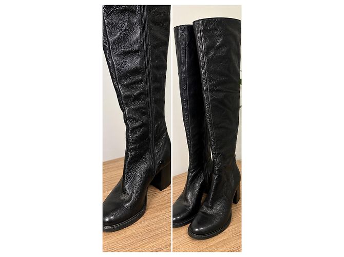 Botas altas Strategia de charol negro - vista 3