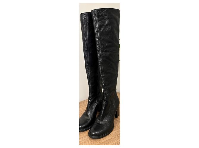 Botas altas Strategia de charol negro - vista 4