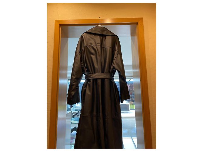 Autre Marque Deadwood Gabardina de cuero negro - vista 2