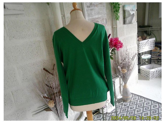 Autre Marque Pull&Bear Pull en Tricot Vert à Nœuds et Dentelle - vue 5