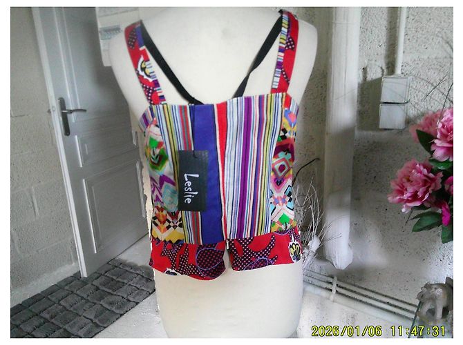 Leslie Amon Leslie Zephyr Multicolored Patchwork Silk Bustier - view 5